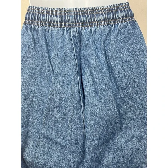 Vintage Made in USA High Waisted Drawstring Elastic Waist Denim Pants Tall 90's - Picture 4 of 8